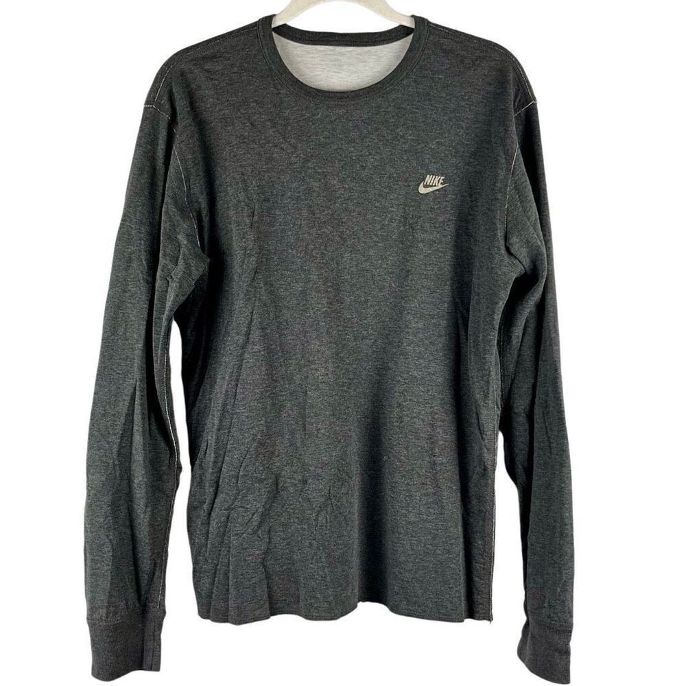 Nike Reversible Long Sleeve Tee Shirt Gray White